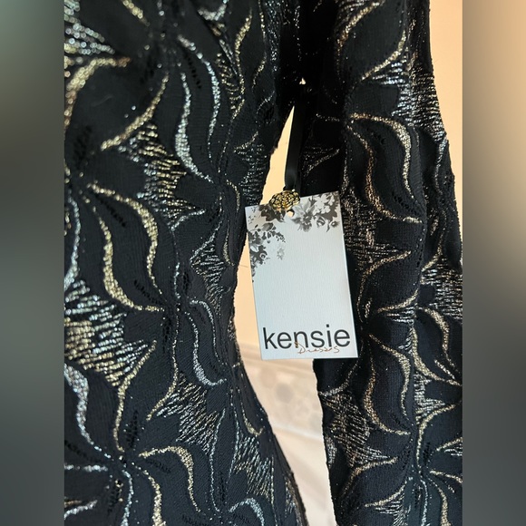 Kensie Knit Lurex Sheath Black Dress - Picture 4 of 12